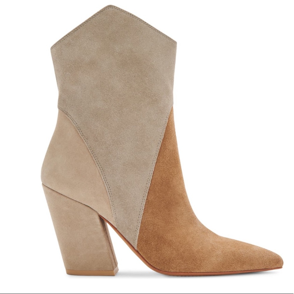 NBW Dolce Vita Nestly Western Boot Size 8 in Taupe Multi Suede